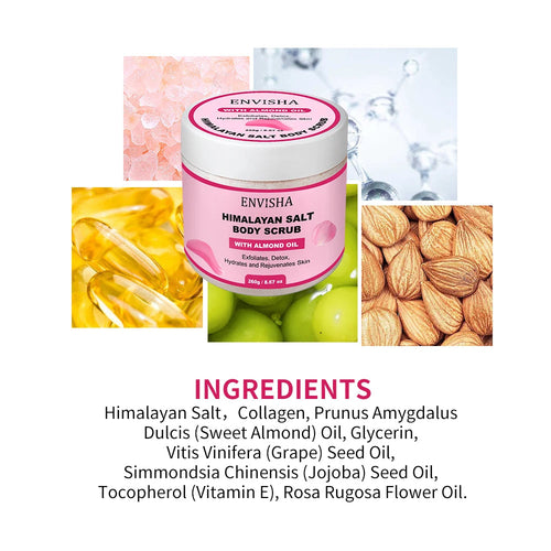 ENVISHA Beauty Health Rose Body Massage Bath Salt Scrub Exfoliating
