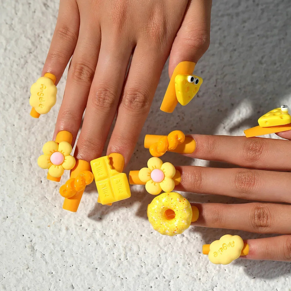 Strawberry & Bear Themed Fake Nails