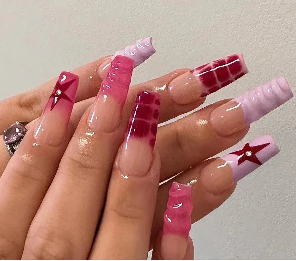 Strawberry & Bear Themed Fake Nails