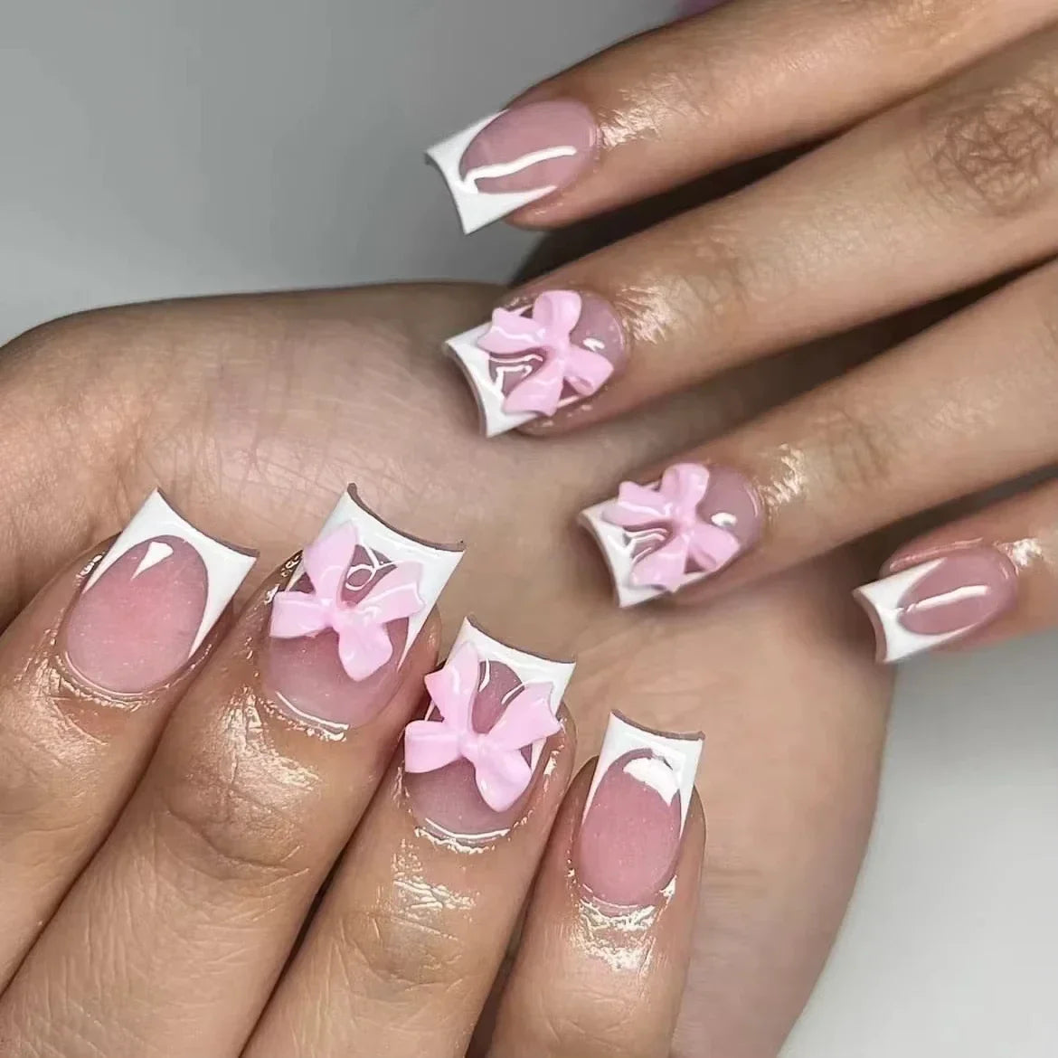 Strawberry & Bear Themed Fake Nails
