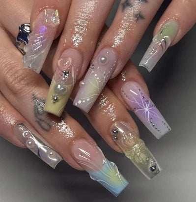 Strawberry & Bear Themed Fake Nails