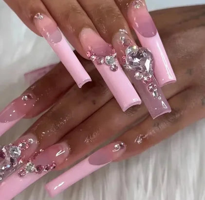 Strawberry & Bear Themed Fake Nails