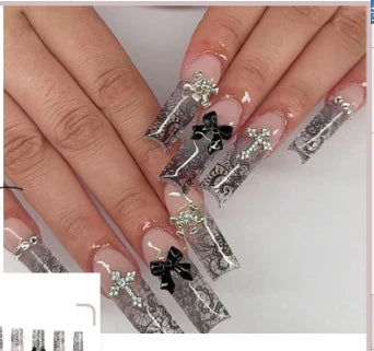 Strawberry & Bear Themed Fake Nails